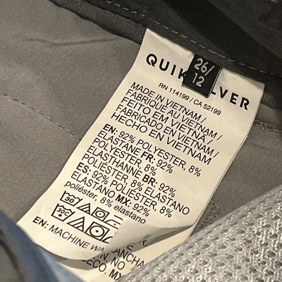 Quiksilver Shorts Mens 26/12 Blue Hybrid Walking Amphibian Stretch Skate Surf - Picture 12 of 13